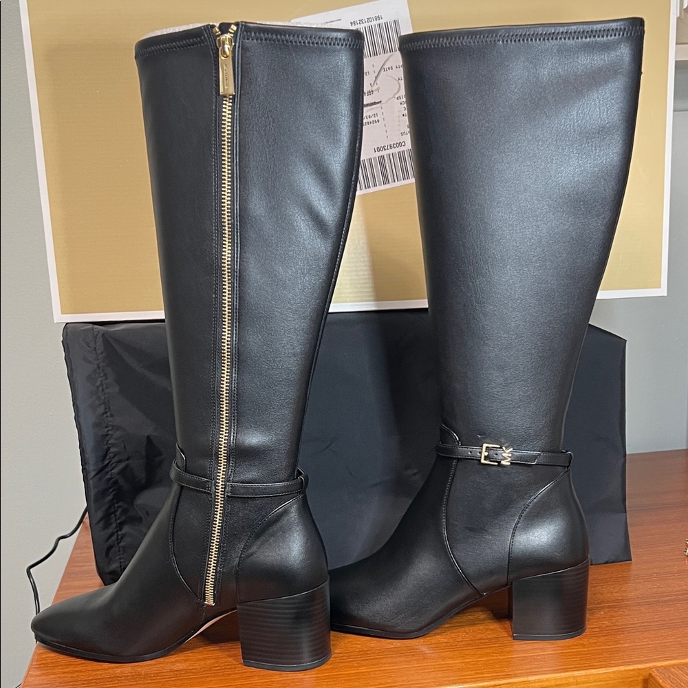 Michael Kors Black Boots with Gold Accents